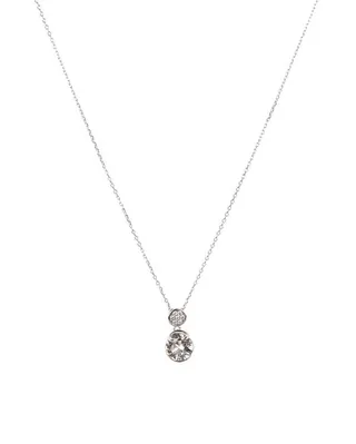 گردنبند دایره نگین دار نقره ای طرح سواروسکی SWAROVSKI