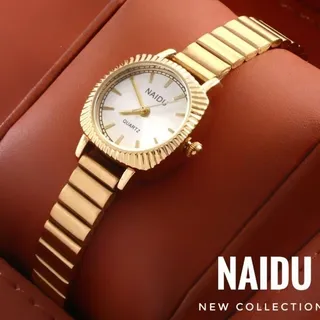 ساعت مچی زنانه NAIDU بند استیل رنگ طلایی صفحه نمایش گرد کد9423