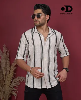 پیراهن لش یقه انگلیسی پارچه مراکشی فوق العاده خنک وارداتی کرم کد eng2318