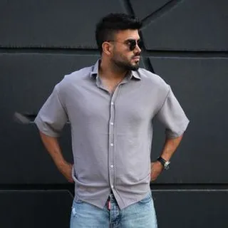 پیراهن آستین کوتاه مردانه مدل باکسی