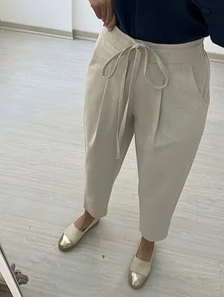 شلوار بندی لینن سانچی