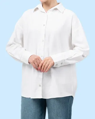 شومیز لینن سفید ساده زنانه 6002564 – سفید