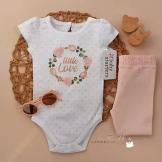 بادی آستین کوتاه مجلسی طرح گل برند baby starters – کد LK1109