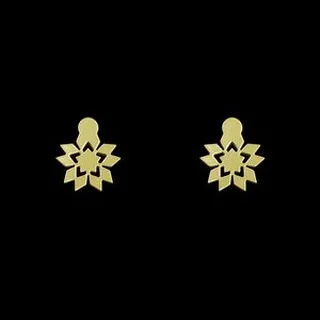 گوشواره طلا 18 عیار زنانه مدوپد مدل گل کد GA1-10126