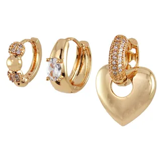 گوشواره زنانه وای اس ایکس مدل قلب کد AAC852 بسته 3...
