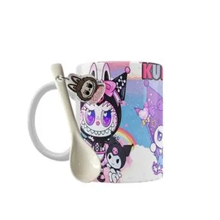 ماگ مدل لابوبو لبوبو کرومی کیوت فانتزی کد 307 به همراه قاشق