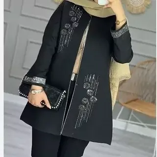 مانتو مجلسی زنانه نگین کار شده 