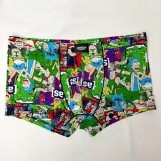 شورت مردانه پادار کولسی طرح ریک اند مورتی سبز