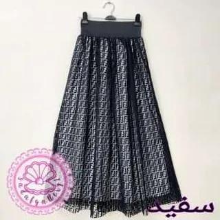 دامن زنانه گیپور فندی بلند در رنگبندی متنوع(کد1318)