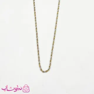 زنجیر طنابی دو رنگ استیل طول 45 سانت عرض 2 میل کد 1291