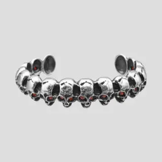 دستبند اسکلتی نگین دار استیل مدل 14Skulls کد Njd-217d4