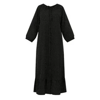 پیراهن ساحلی یقه گرد زنانه مدل خالدار کولردار 24100437 رنگ مشکی