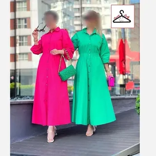 حراج مانتو بلند تابستانه داکرون مانتو پیراهنی بلند مانتو زنانه خنک پوشیده مانتو بلند زنانه کمر کشی 