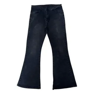 شلوار جین دم پا گشاد زنانه مدل F7 رنگ ذغالی