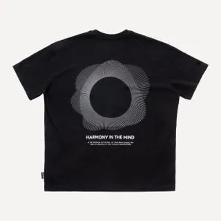 تیشرت اورسایز مشکی مدل HARMONY | کیامورس