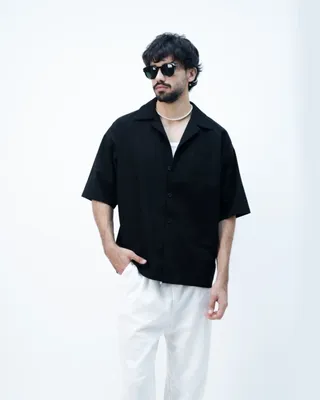 (Box shirt M (black مشکی