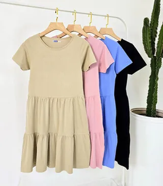 پیراهن چین دار کوتاه کد 4480