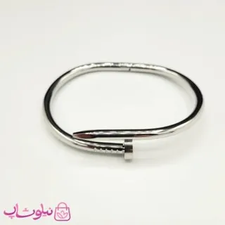 دستبند النگویی زنانه مدل میخی کارتیه نقره ای کد 1391