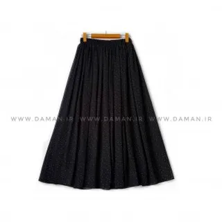 دامن خالدار  مشکی  قد 90 کد (H_1001)