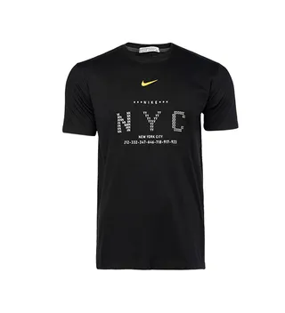 تیشرت Nike یقه گرد مردانه مشکی پنبه طرح دار