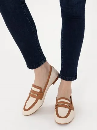 کفش لوفر زنانه بژ پیرکاردین