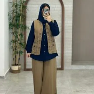 ست سه تیکه دیانا سورمه ای نسکافه ای