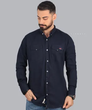 پیراهن مردانه کتان و دو جیب پاییزه 0625