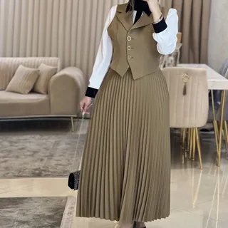 دامن پلیسه قد ۱۰۰رنگی