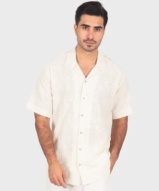 پیراهن یقه انگلیسی مردانه کنفی 0371