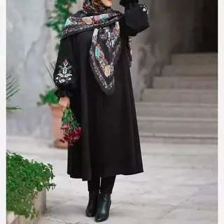 مانتو عیدانه  آستین گلدوزی جنس  مازراتی نخ توییست بدون آبرفت و پرزدهی گرم بالا