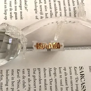 انگشتر مادر Mama استیل آبکاری ضد حساسیت سایز لارج8 Hulupuart وارداتی