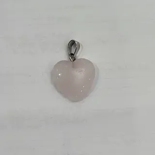 آویز سنگ رز کوارتز طرح قلب (فروش بصورت دونه ای)