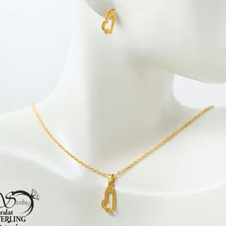 نیم ست زنانه مدل قلب طرح طلا کد 3300