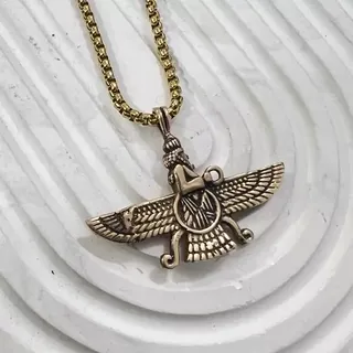 گردنبند فروهر طلاروس دو رو
