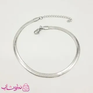 پابند دخترانه استیل مدل زنجیر ماری نقره ای کد 891
