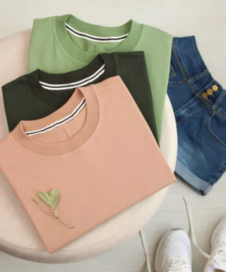 تیشرت سوپرباکسی ساده دریا