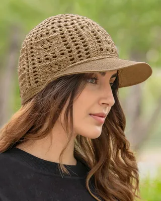 کلاه مکرومه نقاب دار 30210 – کرمی سیر