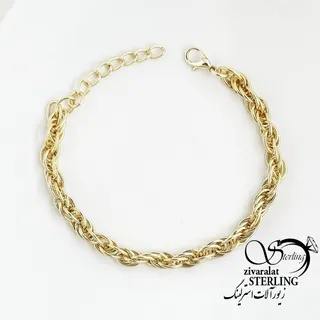دستبند طرح مارپیچ مشابه طلا کد 18330