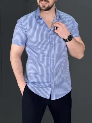 پیراهن 041109 AKOMOD  آبی روشن