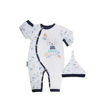 ست سرهمی و کلاه نوزادی آدمک مدل mini کد 010003