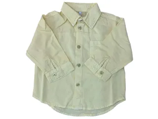 پیراهن کتان نوزاد و کودک پسرانه رنگ زرد لیمویی