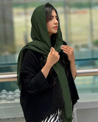 شال کراش ترک زنانه 2895 – زیتونی سیر