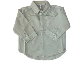 پیراهن کتان نوزاد و کودک پسرانه رنگ کرم روشن