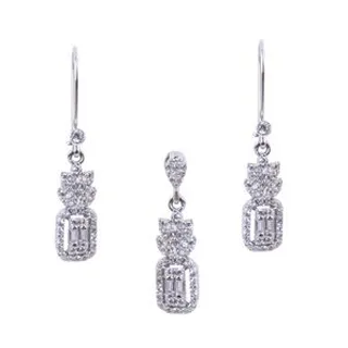 نیم ست نقره زنانه مدل  قالب جواهری برلیان ابکاری رادیوم کد NTR_567