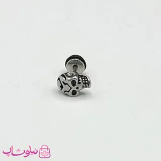پیرسینگ گوش طرح اسکلت نقره ای کد 40
