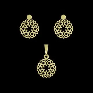 نیم ست طلا 18 عیار زنانه مدوپد مدل گل کد NA13055