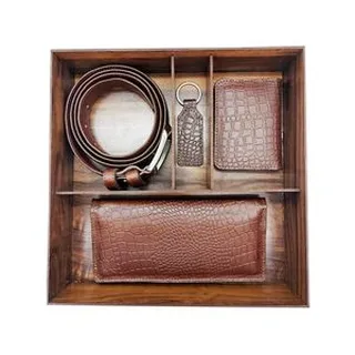 ست هدیه مردانه زیگزا مدل چرم طبیعی D03