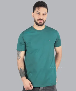 تیشرت ساده فیروزه ای مردانه 9109
