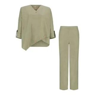 ست شومیز و شلوار زنانه السانا مدل نانیسا کد 220919 رنگ سبز سدری