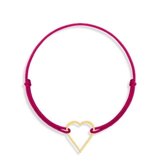 دستبند طلا قلب تو خالی بزرگ